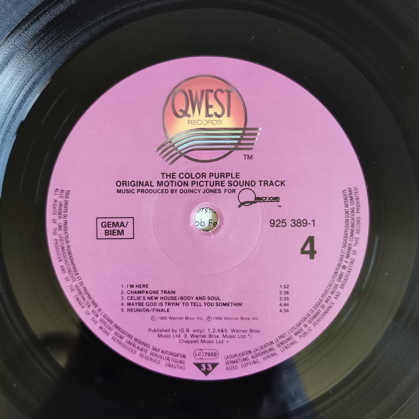 QUINCY JONES - The Color Purple (Original Motion Picture Soundtrack)