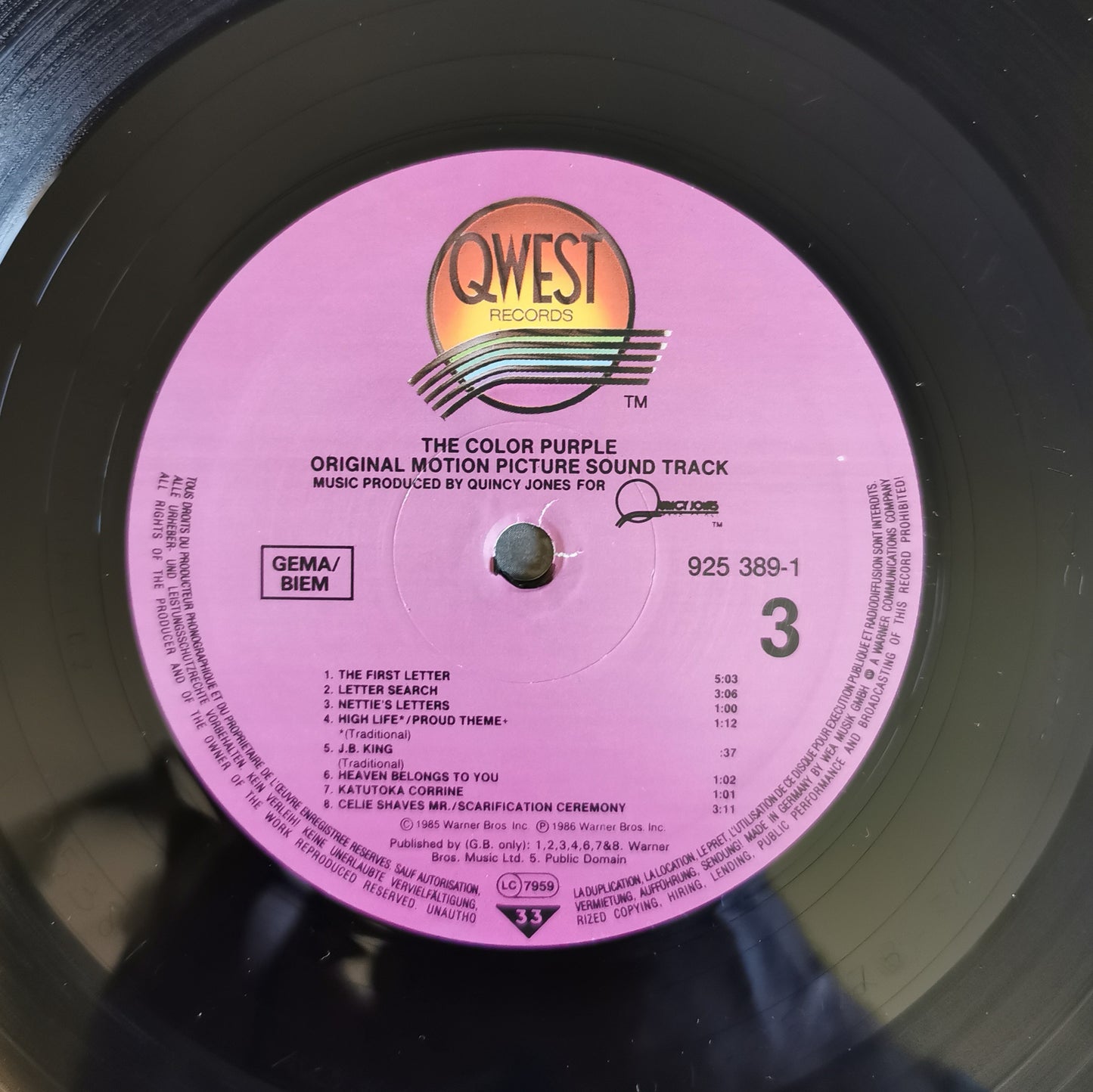 QUINCY JONES - The Color Purple (Original Motion Picture Soundtrack)