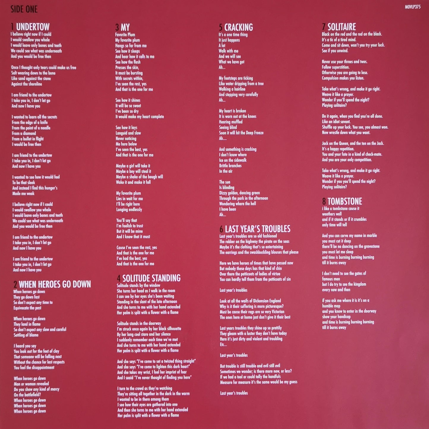 SUZANNE VEGA - Close-Up Vol 3, States Of Being