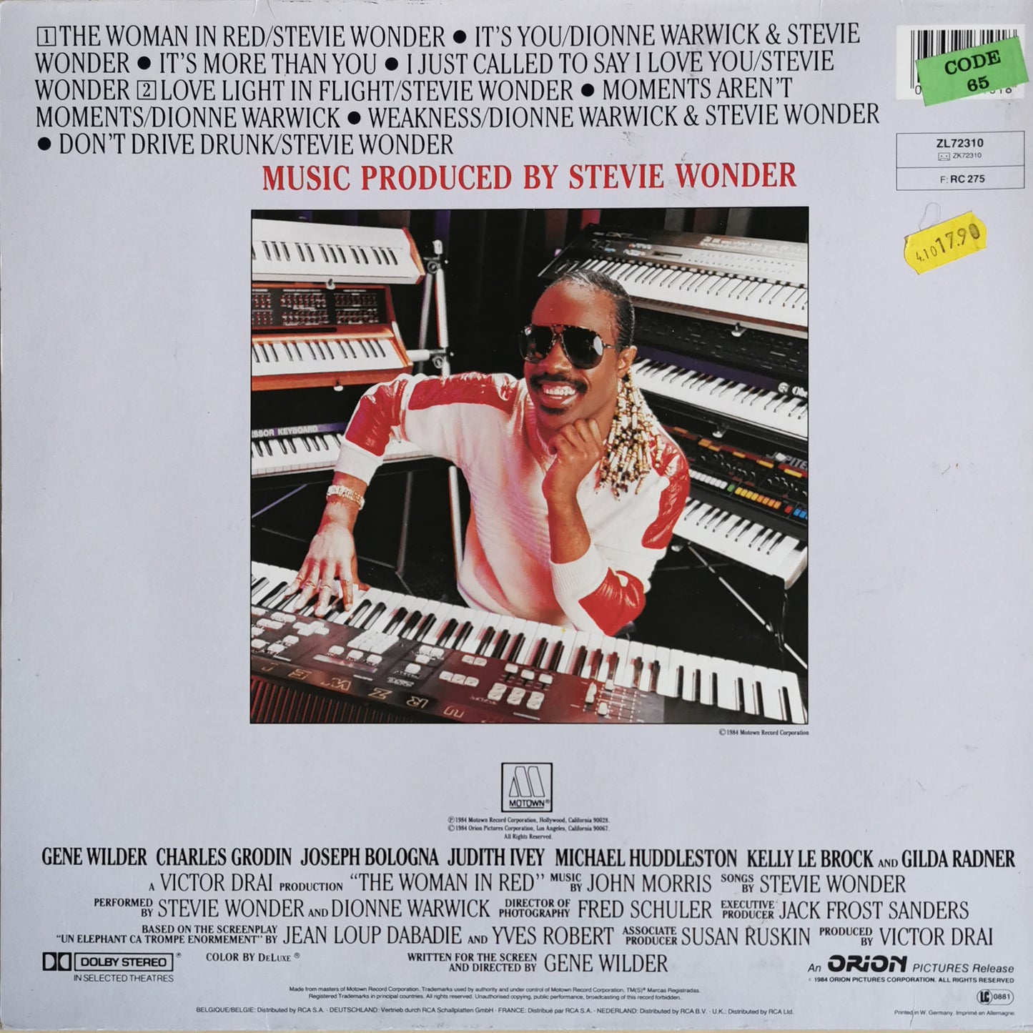 STEVIE WONDER - La Fille En Rouge (Bande Originale Du Film)