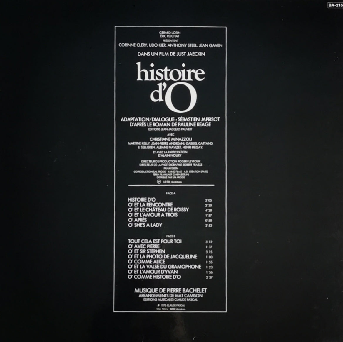 PIERRE BACHELET - Histoire D'O - Bande Originale Du Film