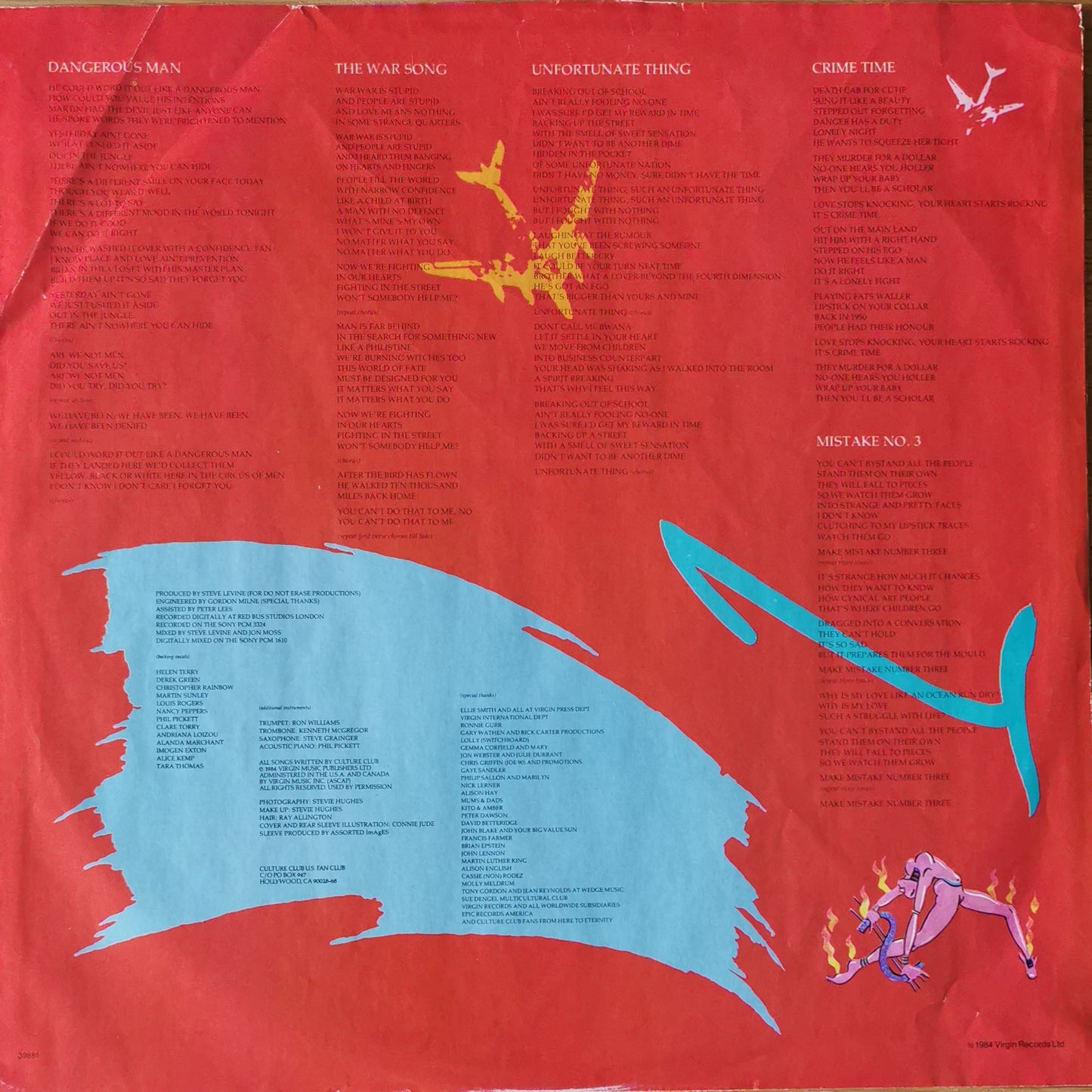 CULTURE CLUB - Waking Up With The House On Fire (pressage US)