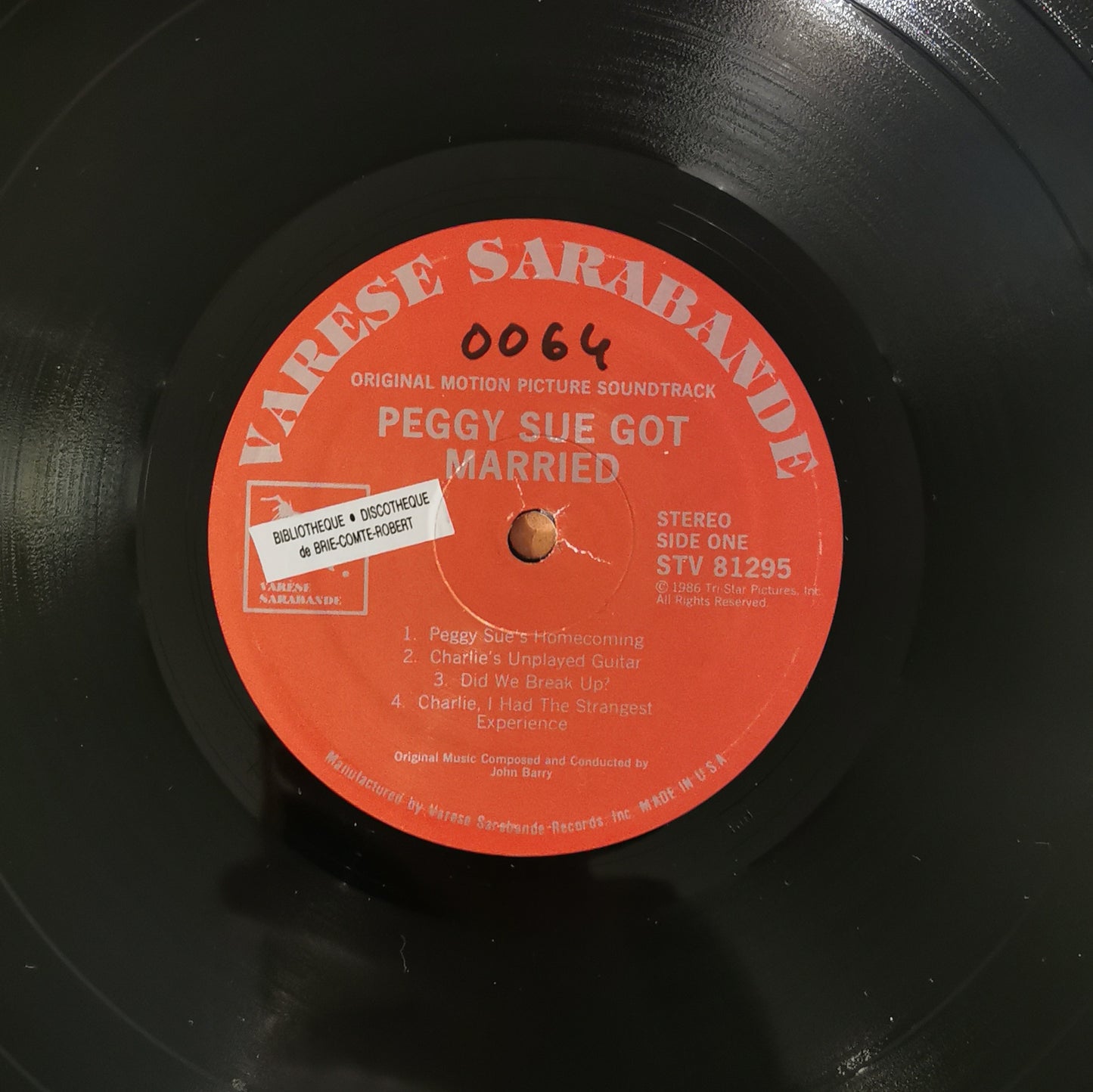 JOHN BARRY - Peggy Sue Got Married: Original Motion Picture Soundtrack