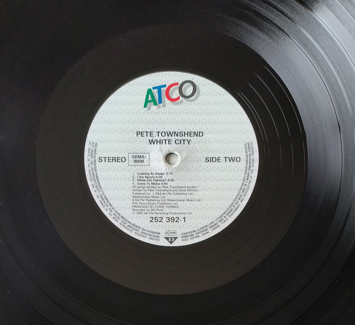 PETE TOWNSHEND - White City (A Novel)