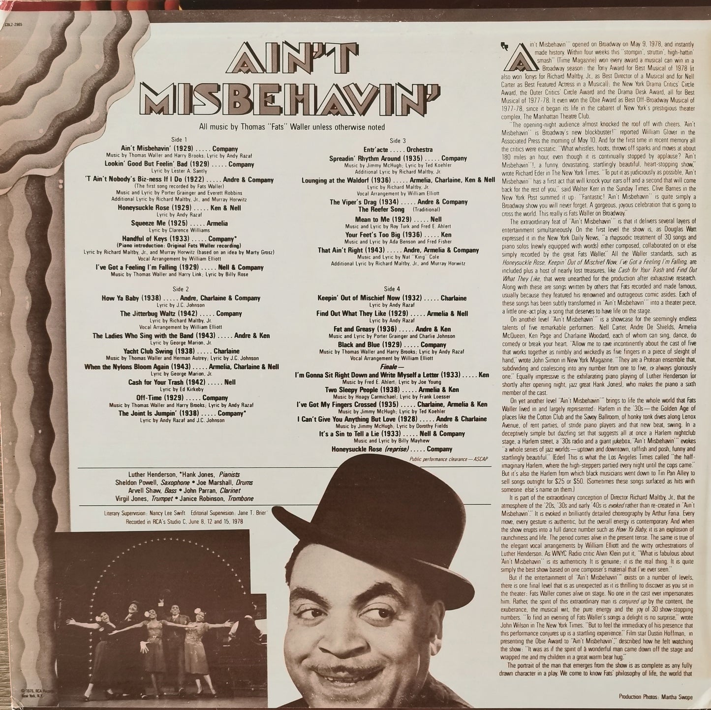 FATS WALLER - Ain't Misbehavin': The New Fats Waller Musical Show