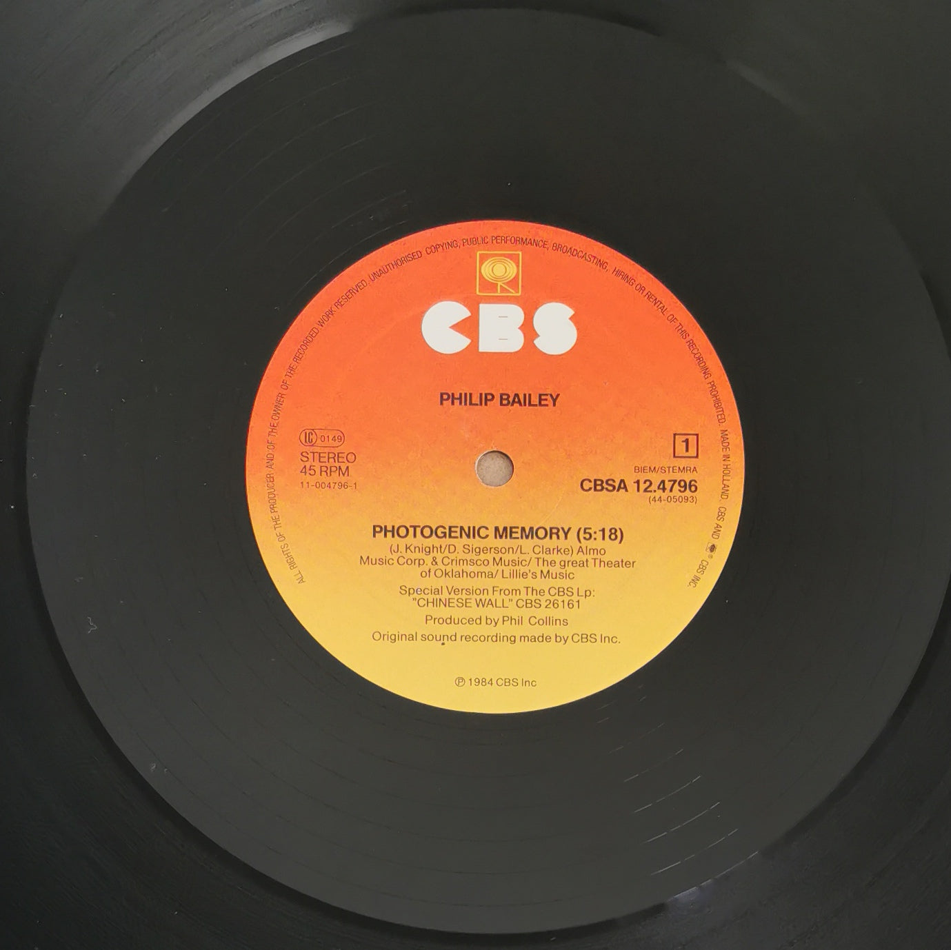 PHILIP BAILEY - Photogenic Memory / Children Of The Ghetto