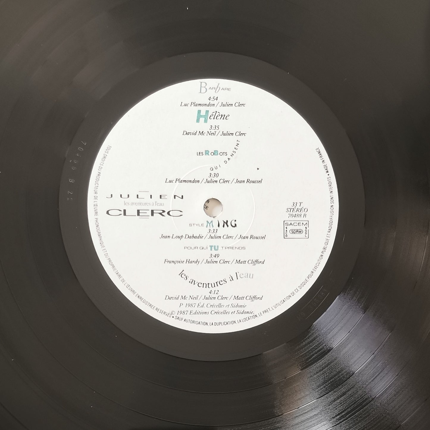 JULIEN CLERC - Les Aventures à l'eau