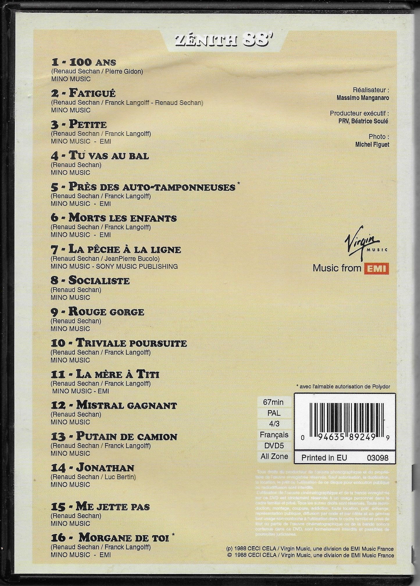 RENAUD - Visage Pâle Attaquer Zénith