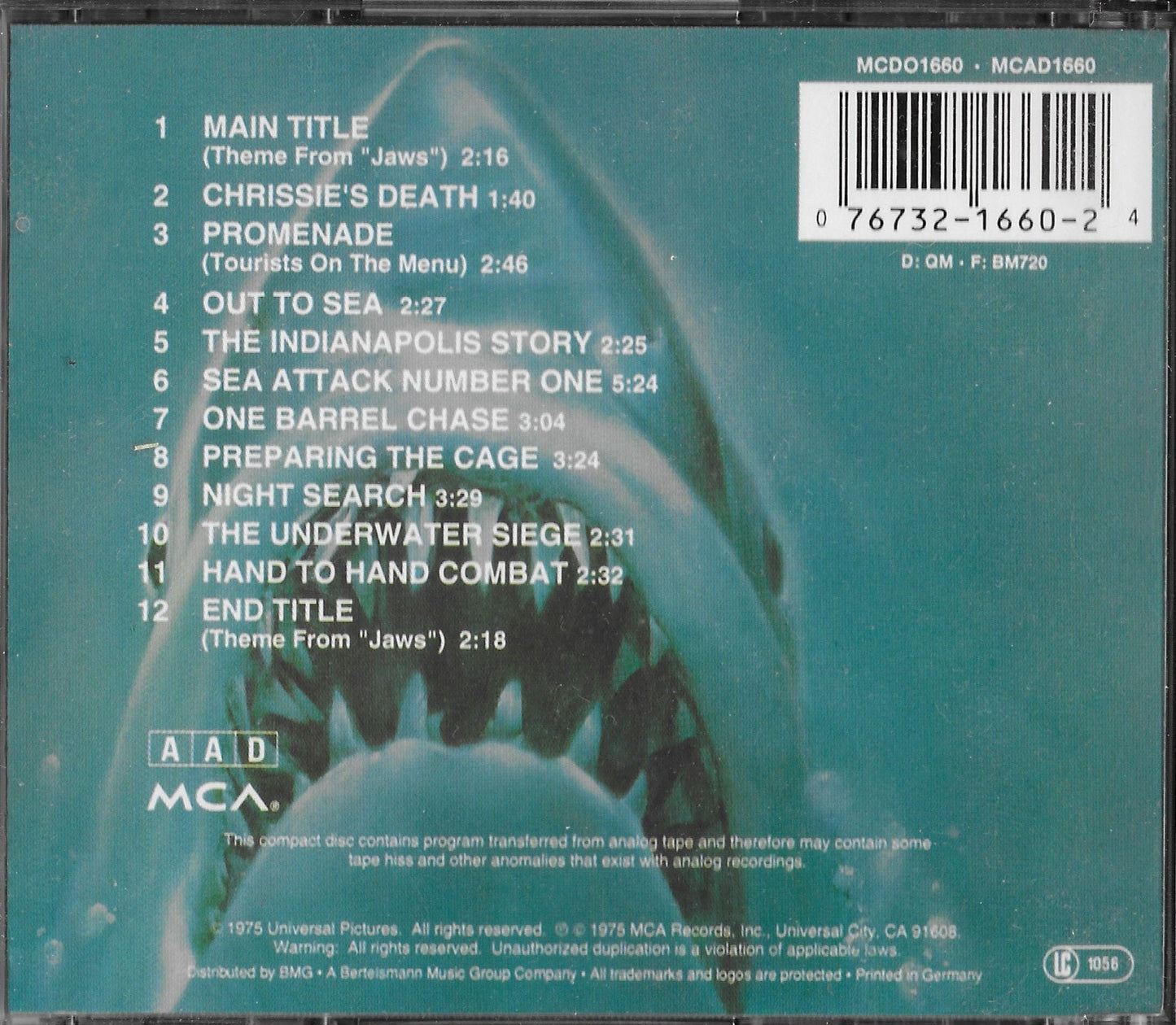 JOHN WILLIAMS - JAWS (Music from the original motion picture soundtrack)