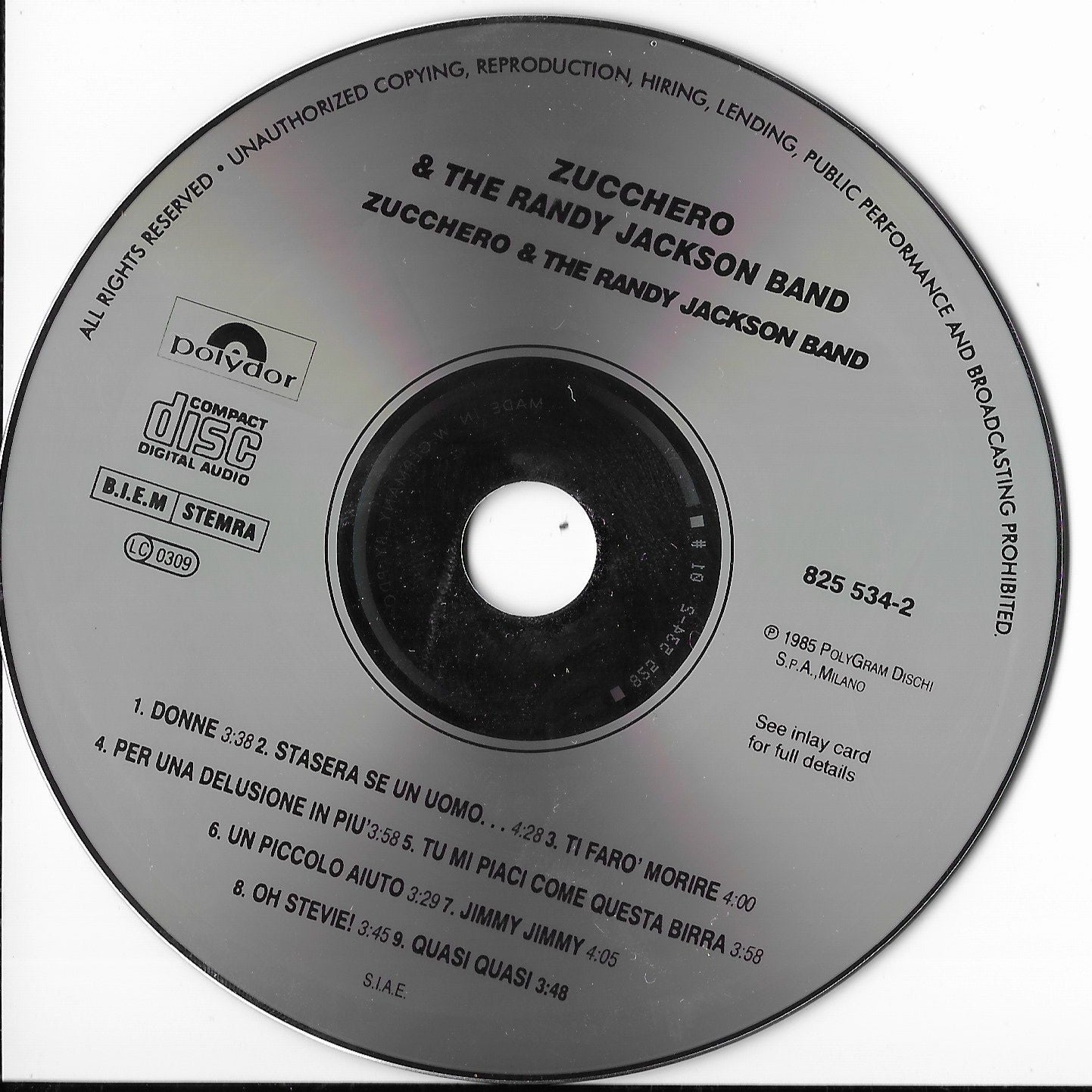 ZUCCHERO & THE RANDY JACKSON BAND - Zucchero & The Randy Jackson Band