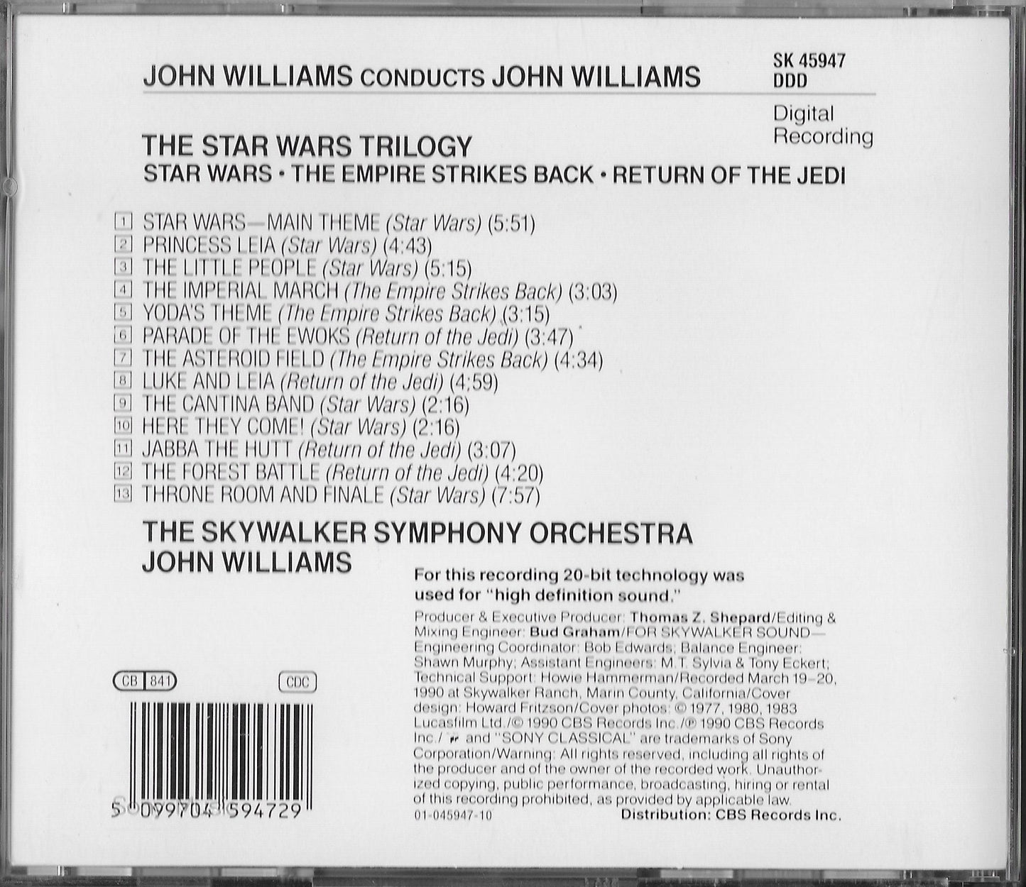 JOHN WILLIAMS - John Williams Conducts John Williams - The Star Wars Trilogy