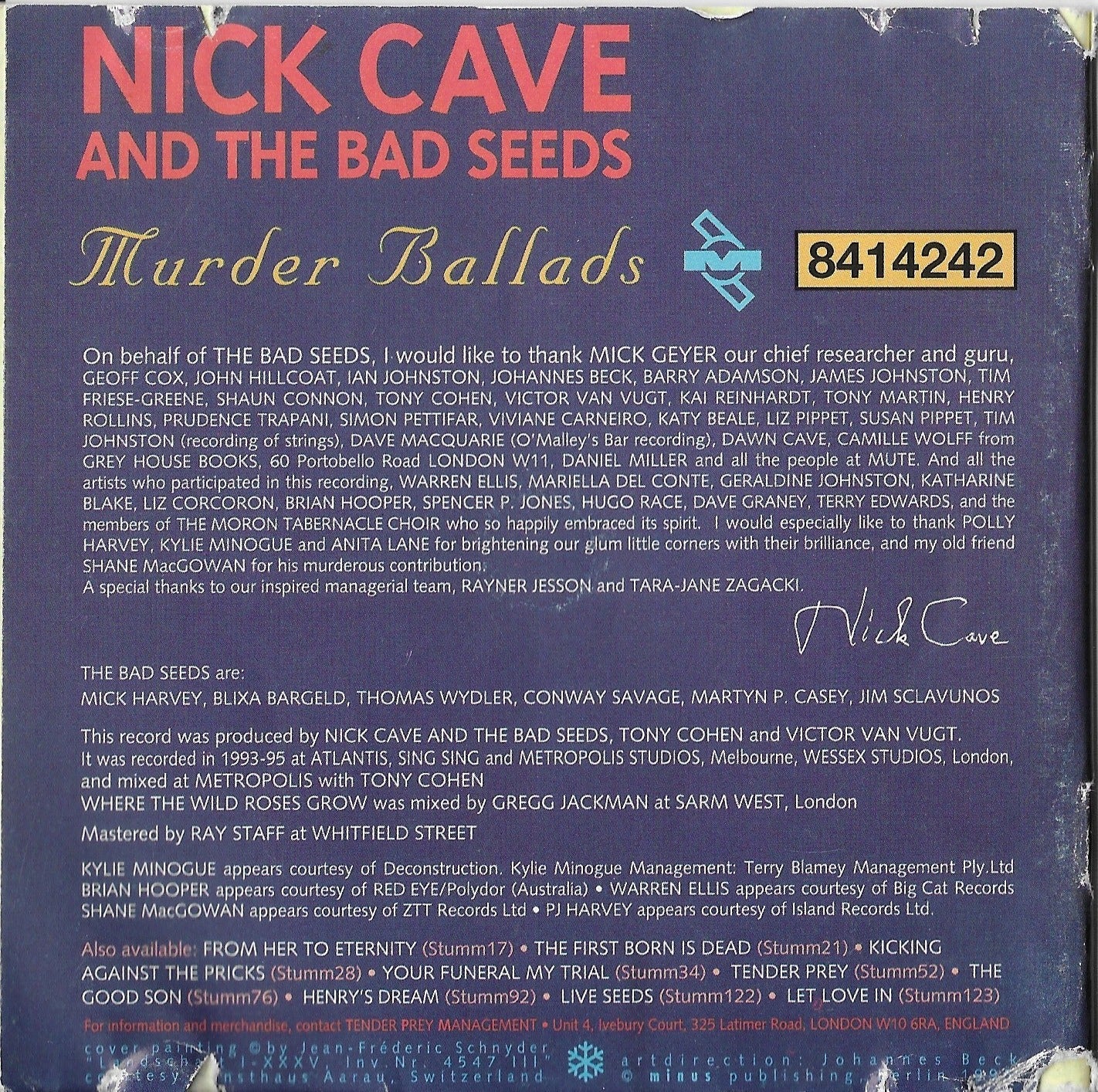 NICK CAVE & THE BAD SEEDS - Murder Ballads