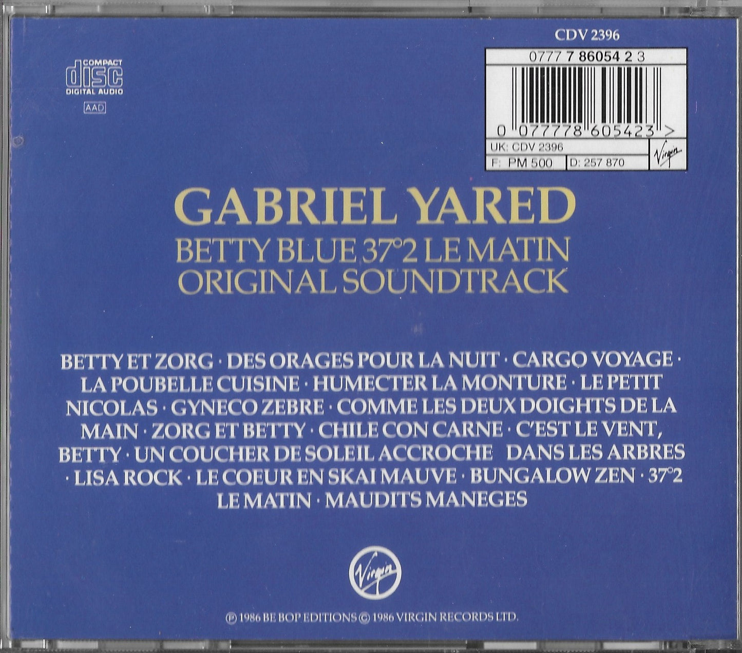 GABRIEL YARED - Betty Blue (37°2 Le Matin)