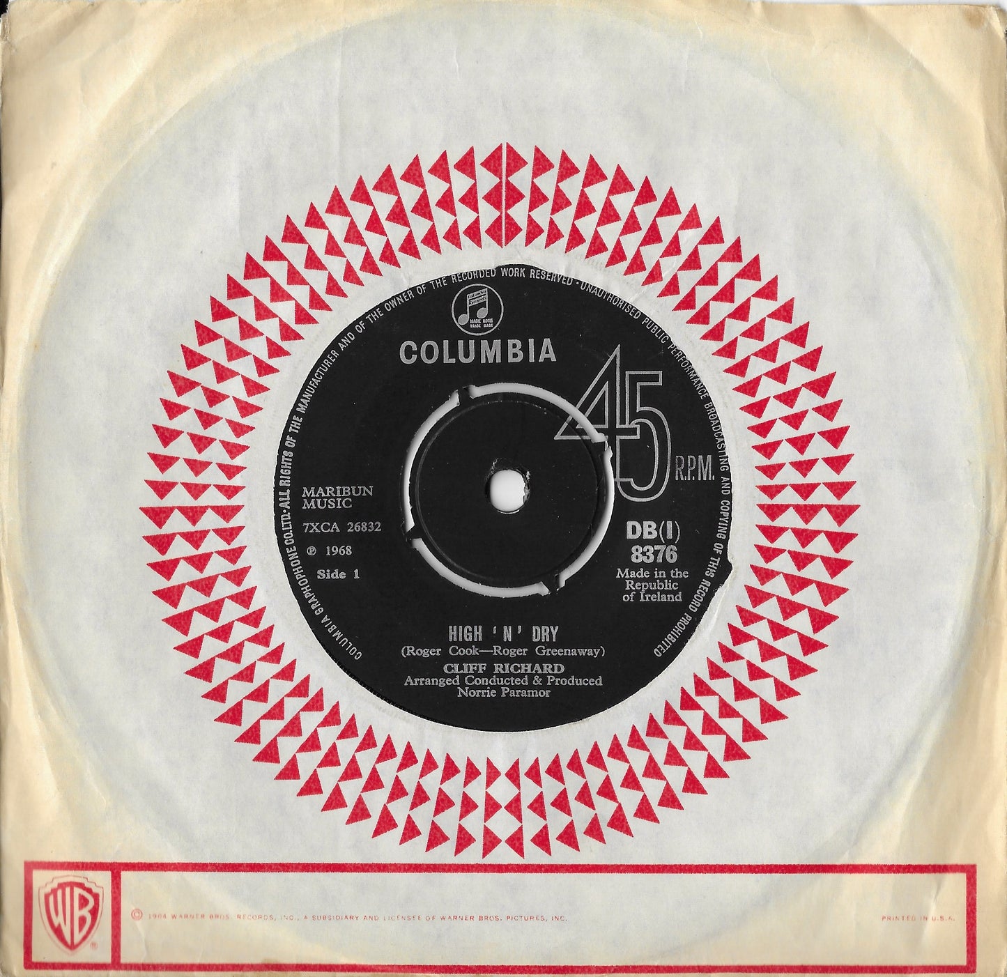 CLIFF RICHARD - High 'N' Dry / Congratulations (Pressage Ireland)