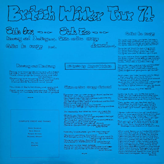 PINK FLOYD - British Winter Tour 74