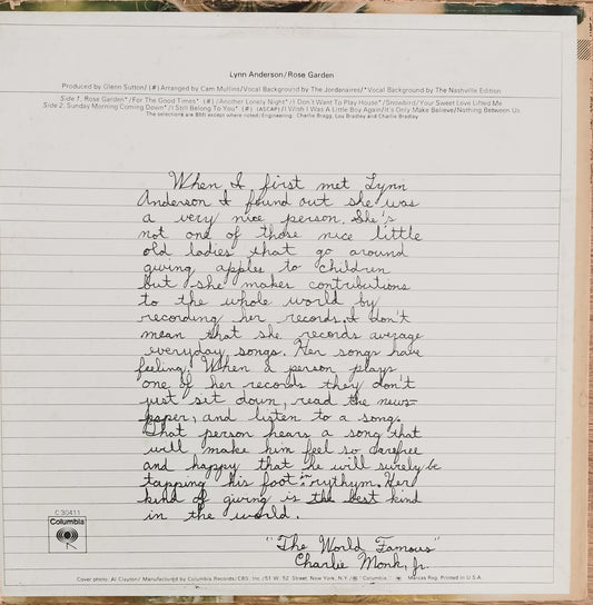 LYNN ANDERSON - Rose Garden