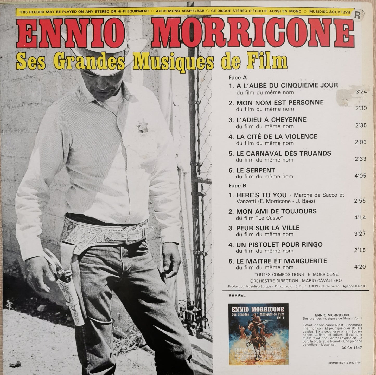 MARIO CAVALLERO AND HIS ORCHESTRA, ENNIO MORRICONE - Ses Grandes Musiques De Film Vol. 2