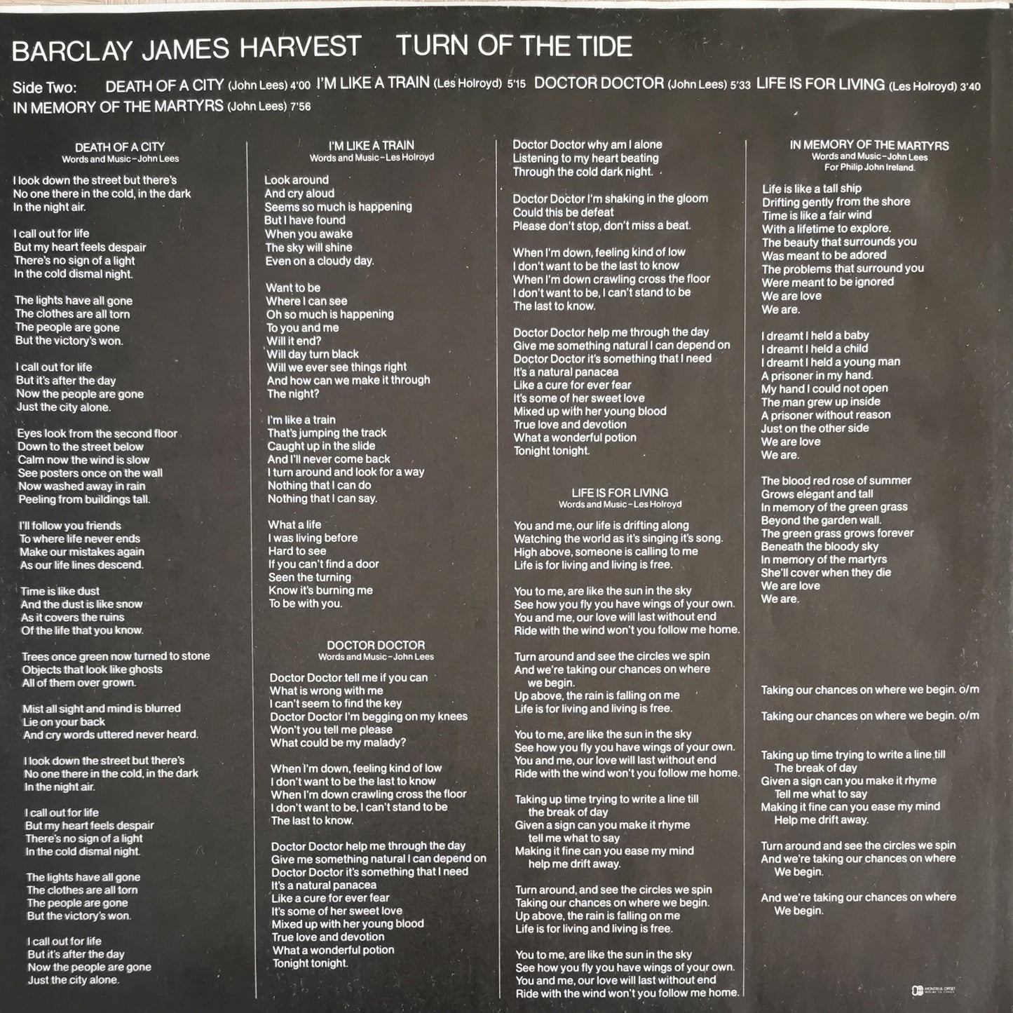 BARCLAY JAMES HARVEST - Turn of the Tide