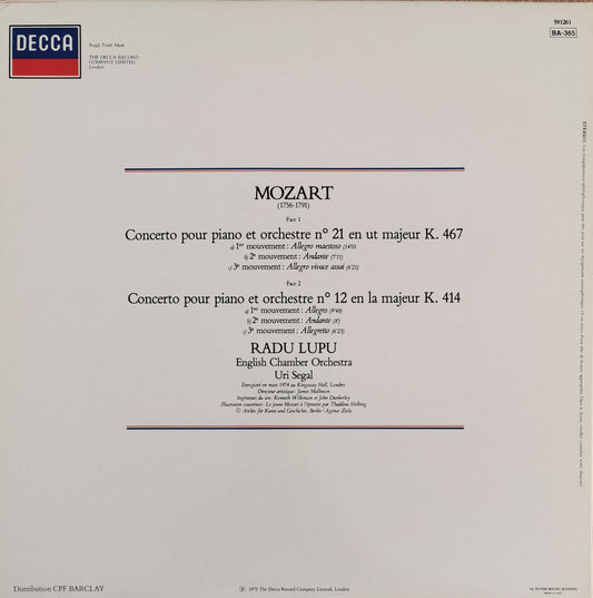 MOZART - RADU LUPU, ENGLISH CHAMBER ORCHESTRA, URI SEGAL - Concertos Pour Piano N°12 & 21