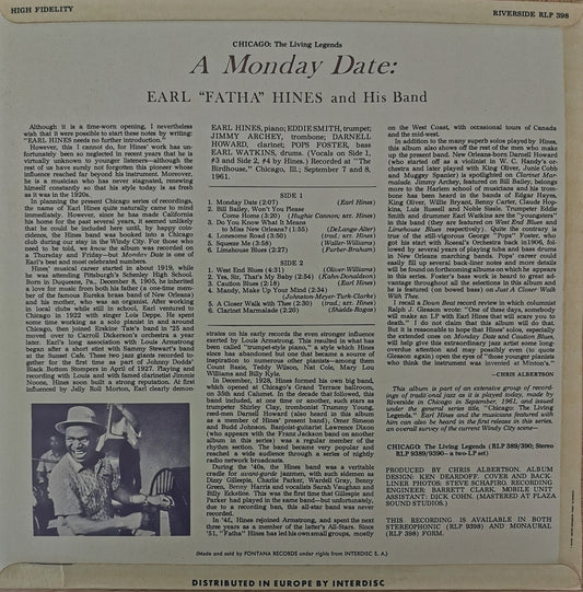 EARL "FATHA" HINES AND HIS BAND - A Monday Date