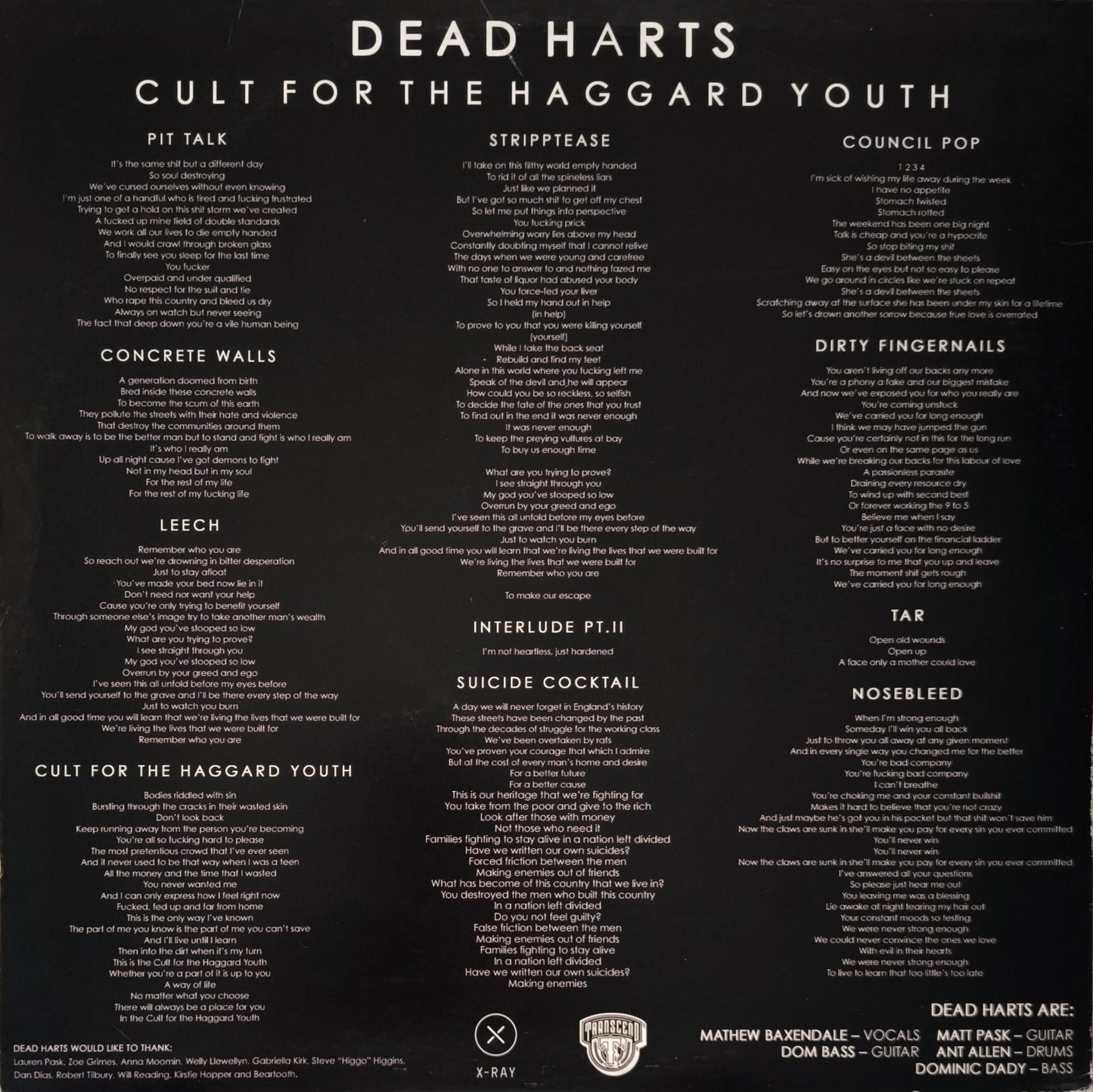 DEAD HARTS - Cult For The Haggard Youth (disque splatter)