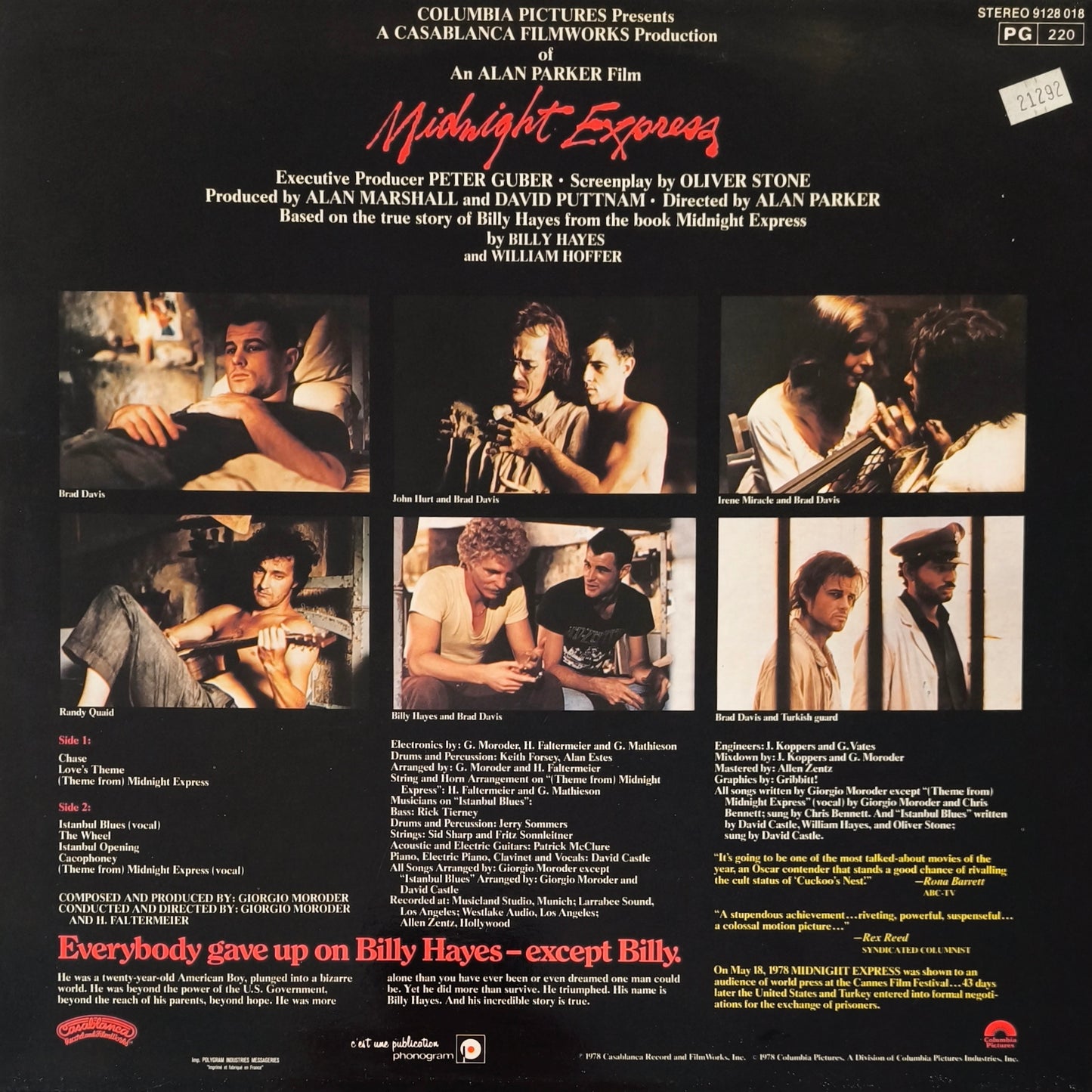 GIORGIO MORODER - Midnight Express (Music From The Original Motion Picture Soundtrack)