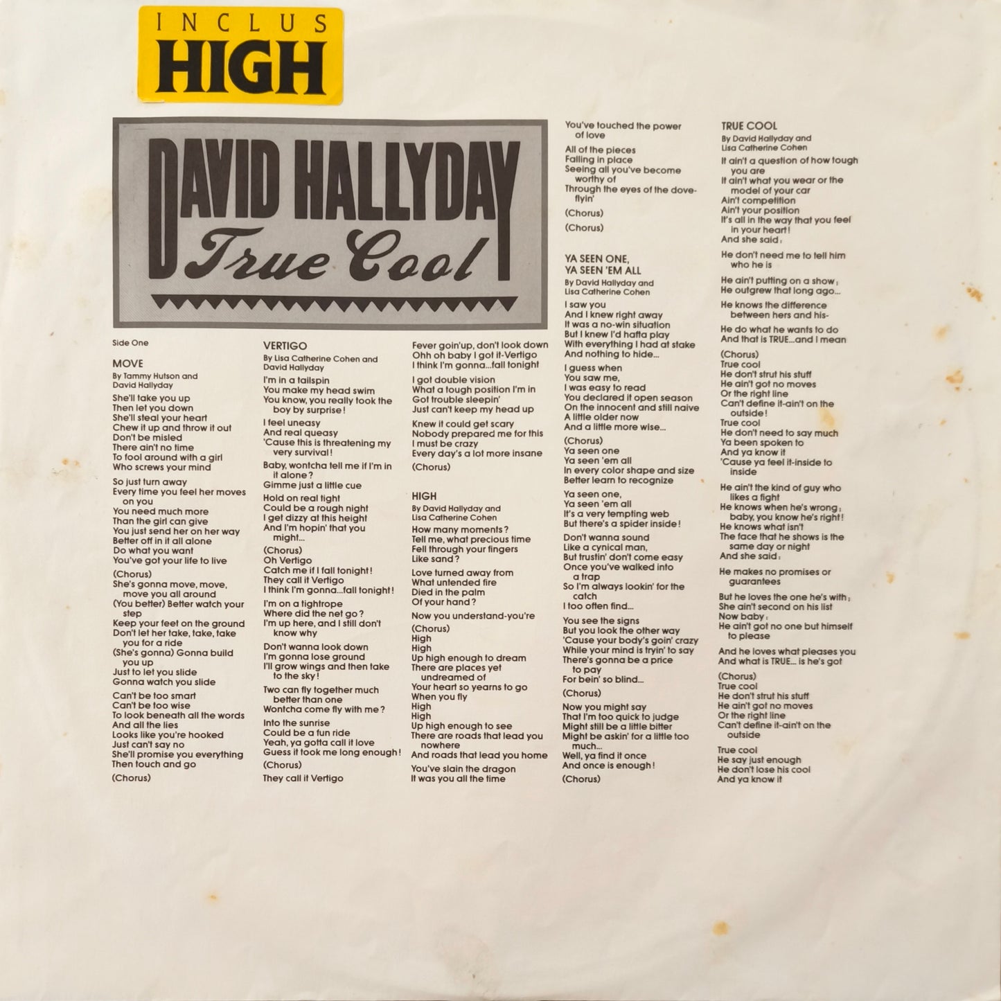 DAVID HALLYDAY - True Cool
