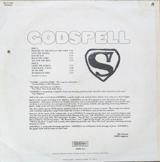 BRUCE BAXTER ORCHESTRA AND CHORUS - Excerpts From The Rock Musical "Godspell"