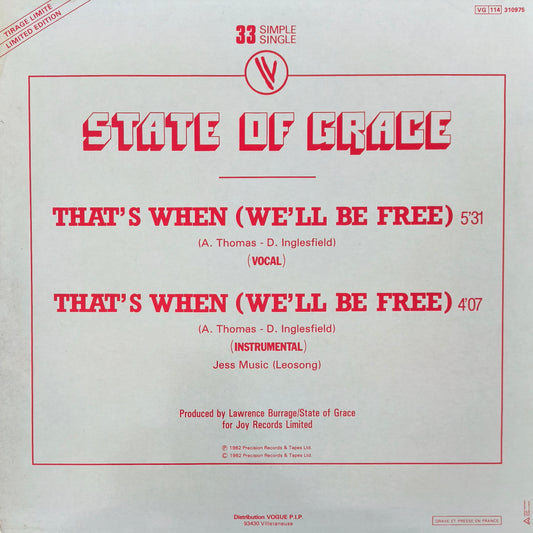 STATE OF GRACE - That's When We'll Be Free (New US Remix)