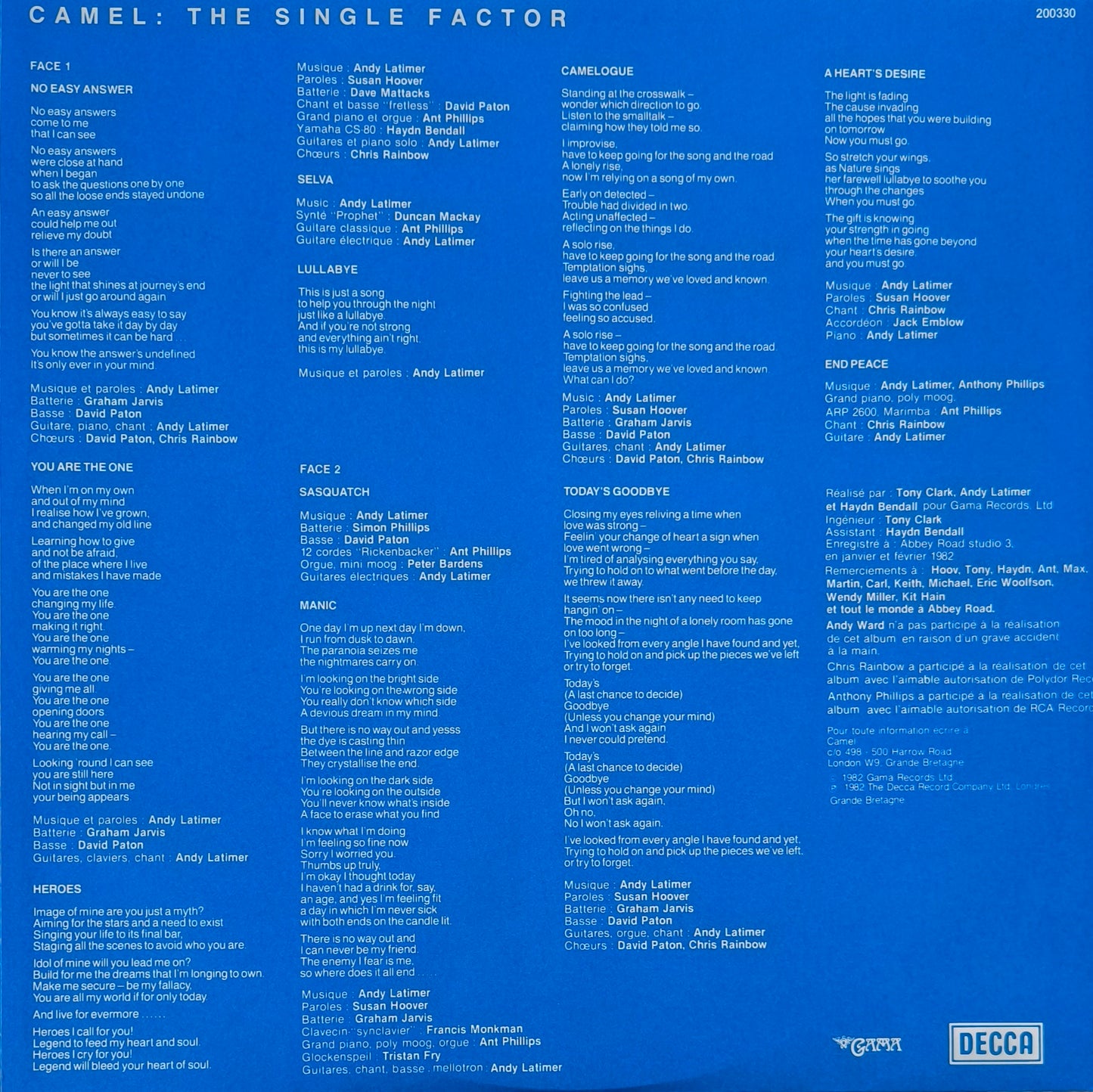 CAMEL - The Single Factor