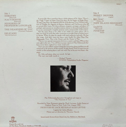 DR. JOHN - Dr. John Plays Mac Rebennack (pressage UK)