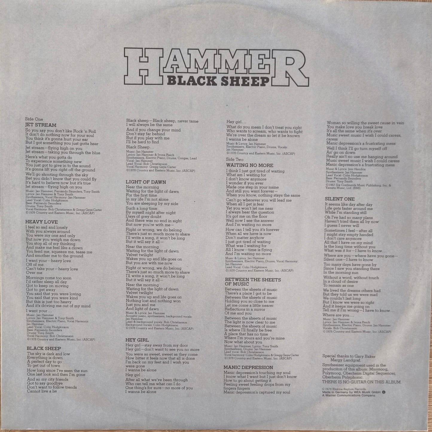 JAN HAMMER - Black Sheep