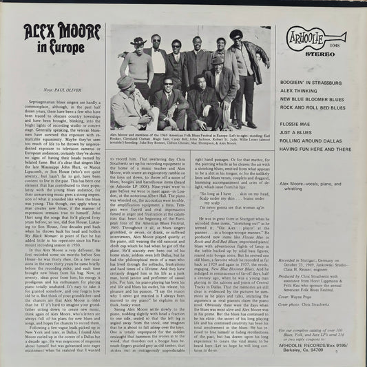 ALEX MOORE - In Europe (pressage US)