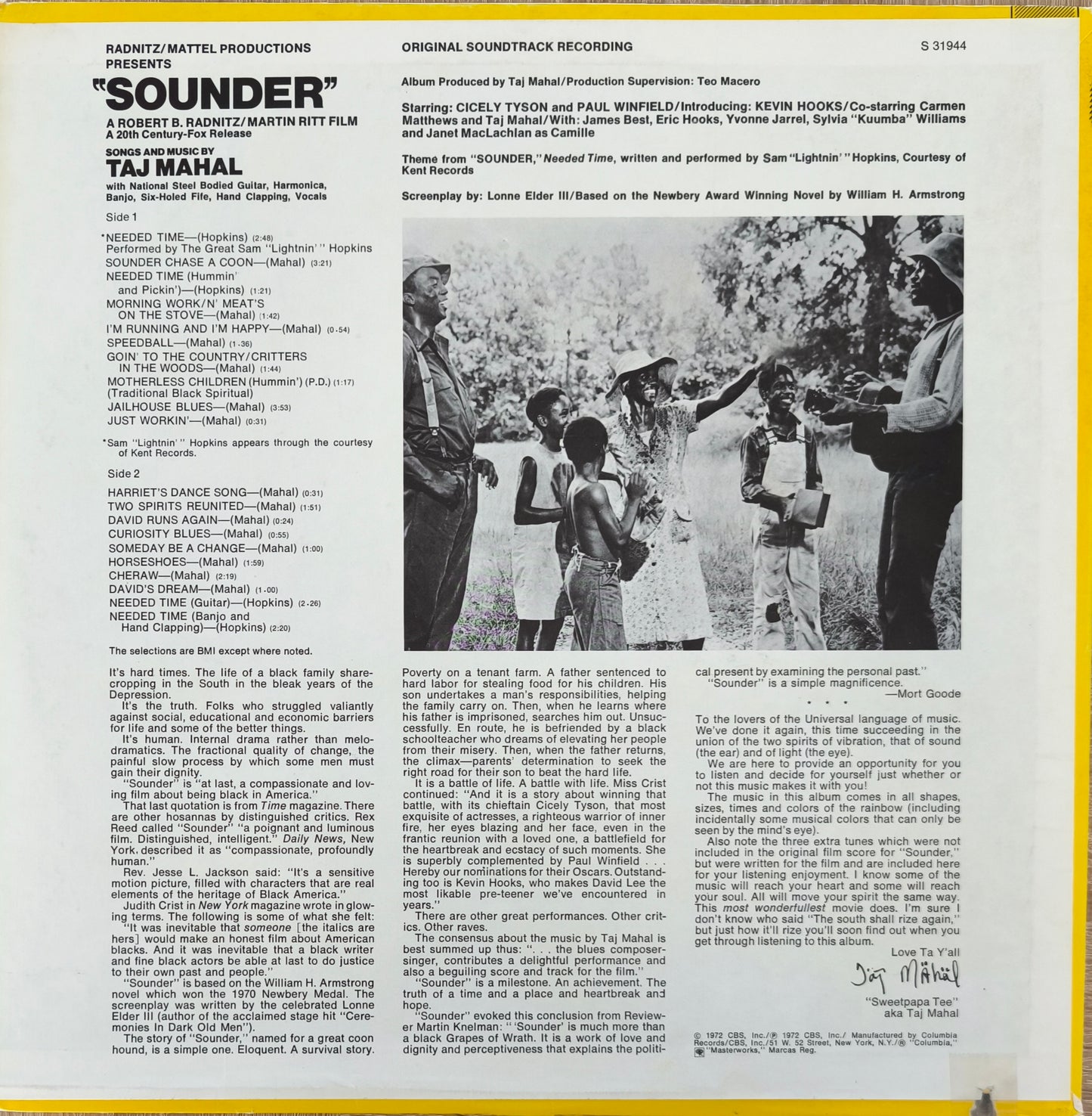 TAJ MAHAL - Sounder (Original Soundtrack Recording)