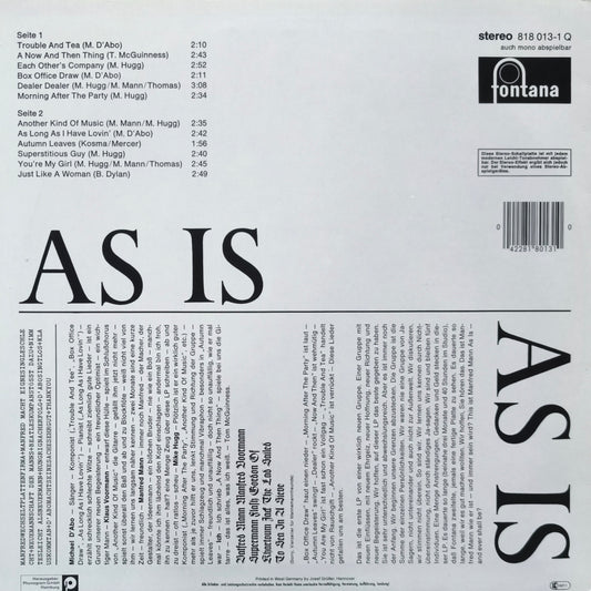 MANFRED MANN - As Is