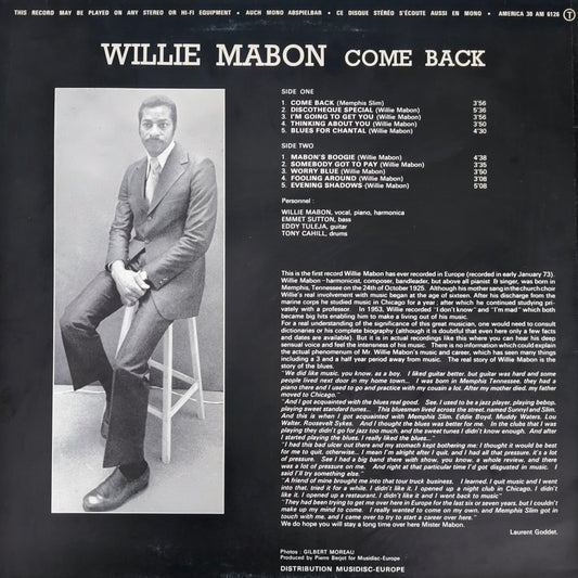 WILLIE MABON - Come Back