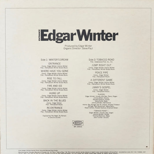 EDGAR WINTER - Entrance