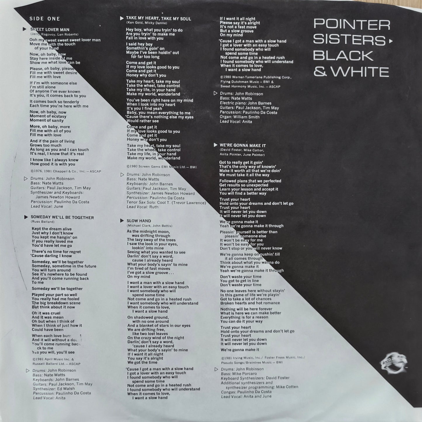 THE POINTER SISTERS - Black & White
