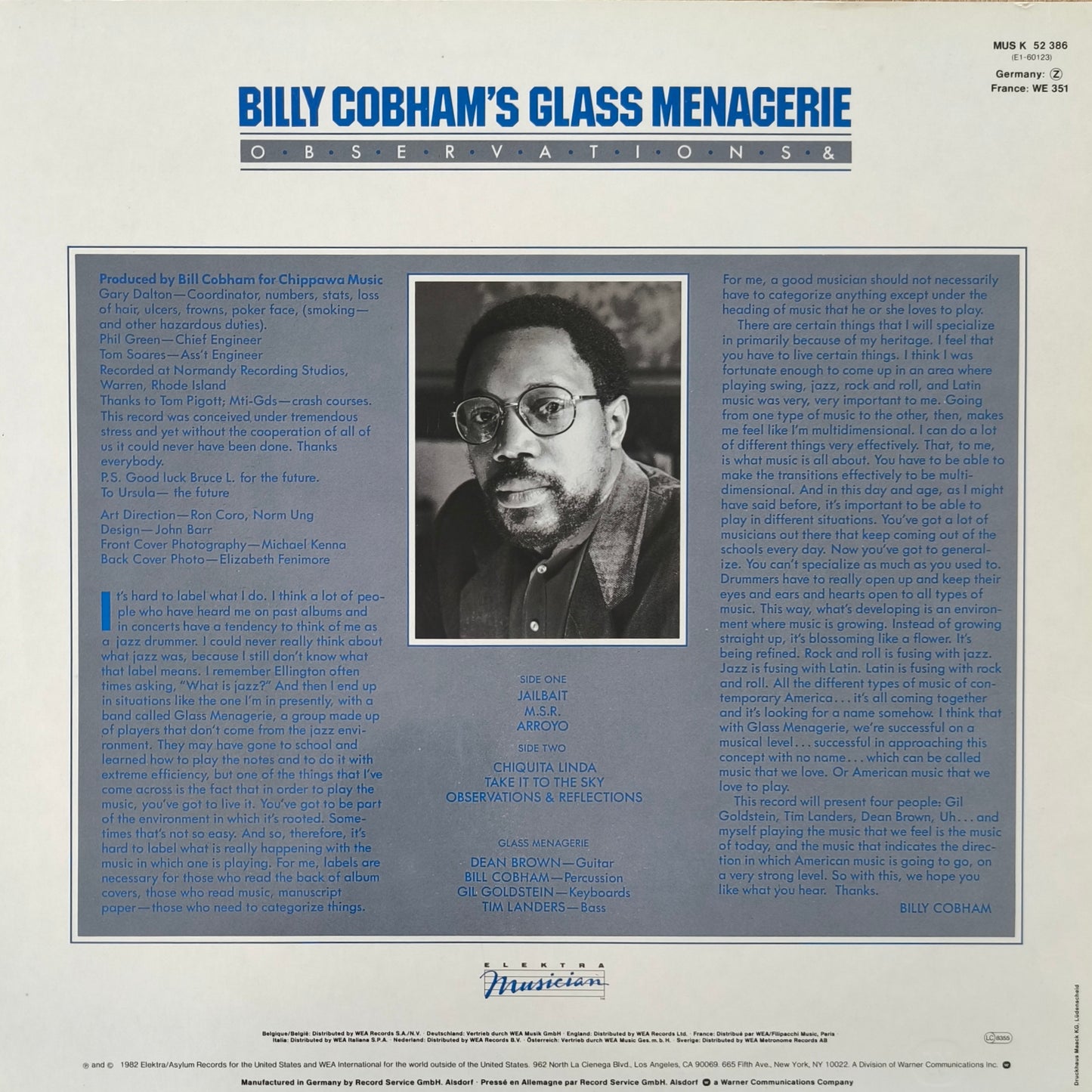 BILLY COBHAM'S GLASS MENAGERIE - Observations &