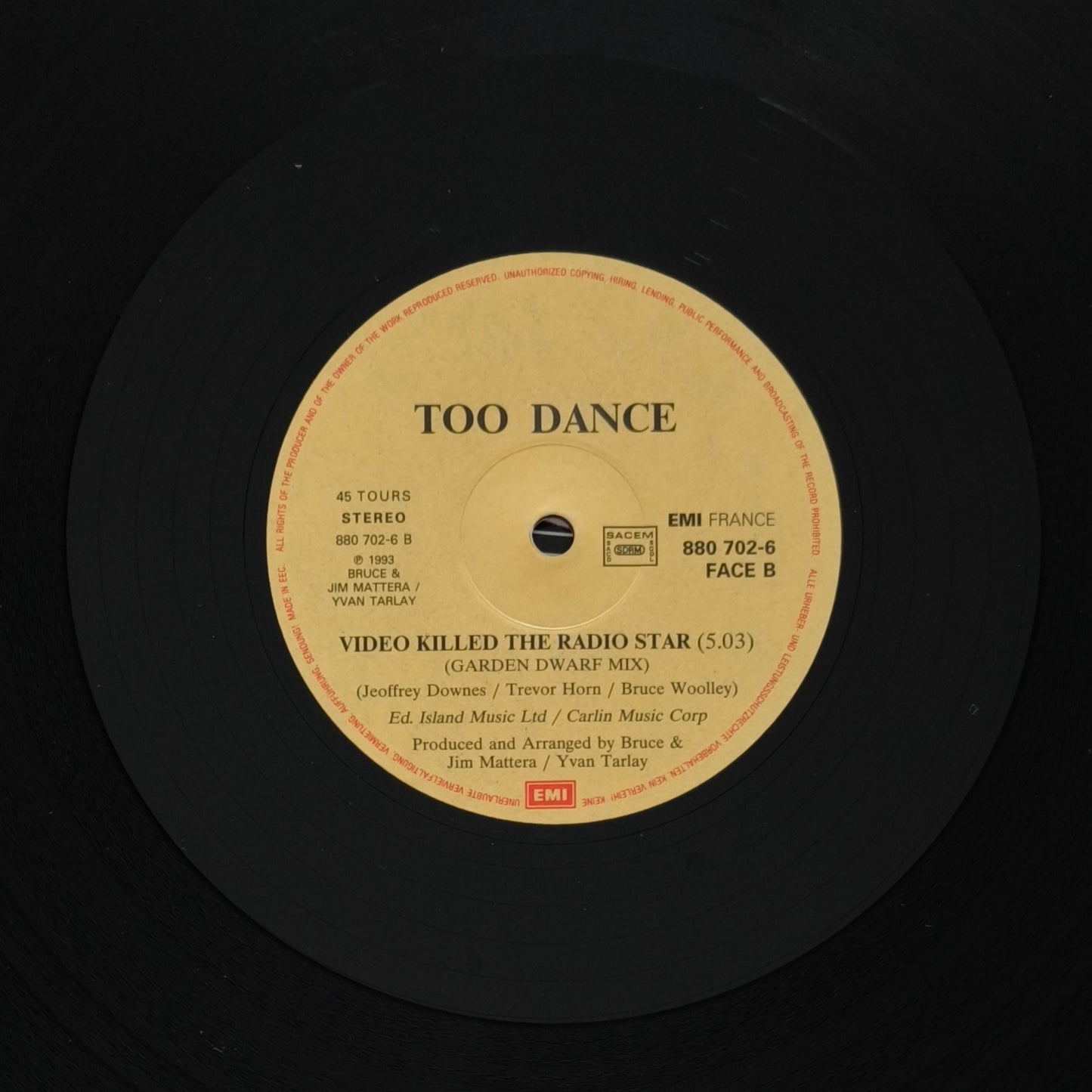 TOO DANCE - Video Killed The Radio Star (version 1993)