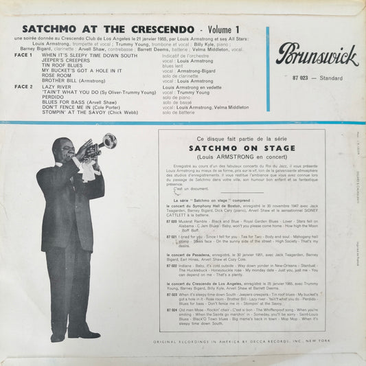 LOUIS ARMSTRONG AND THE ALL STARS - Satchmo At The Crescendo (Volume 1)