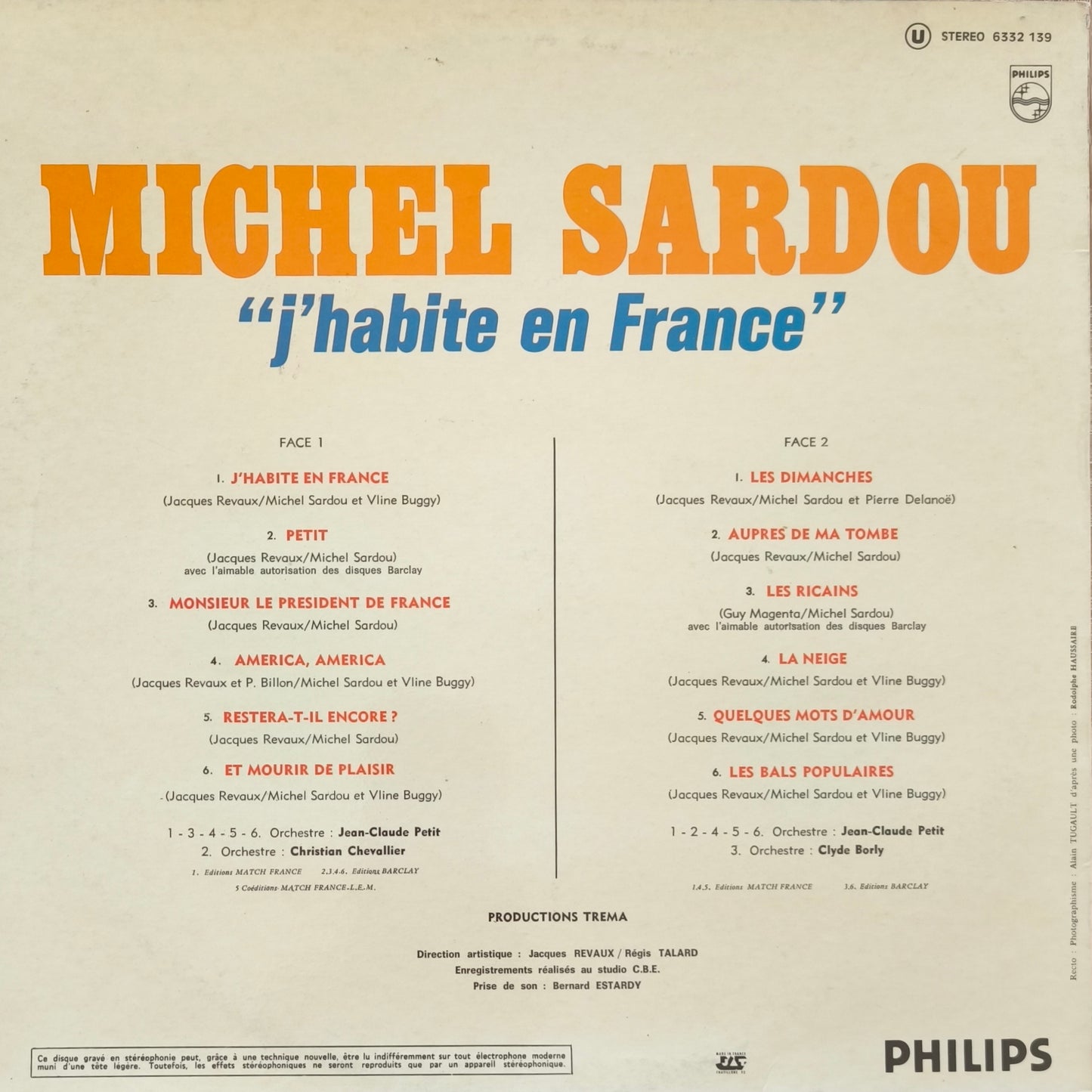 MICHEL SARDOU - J'habite En France