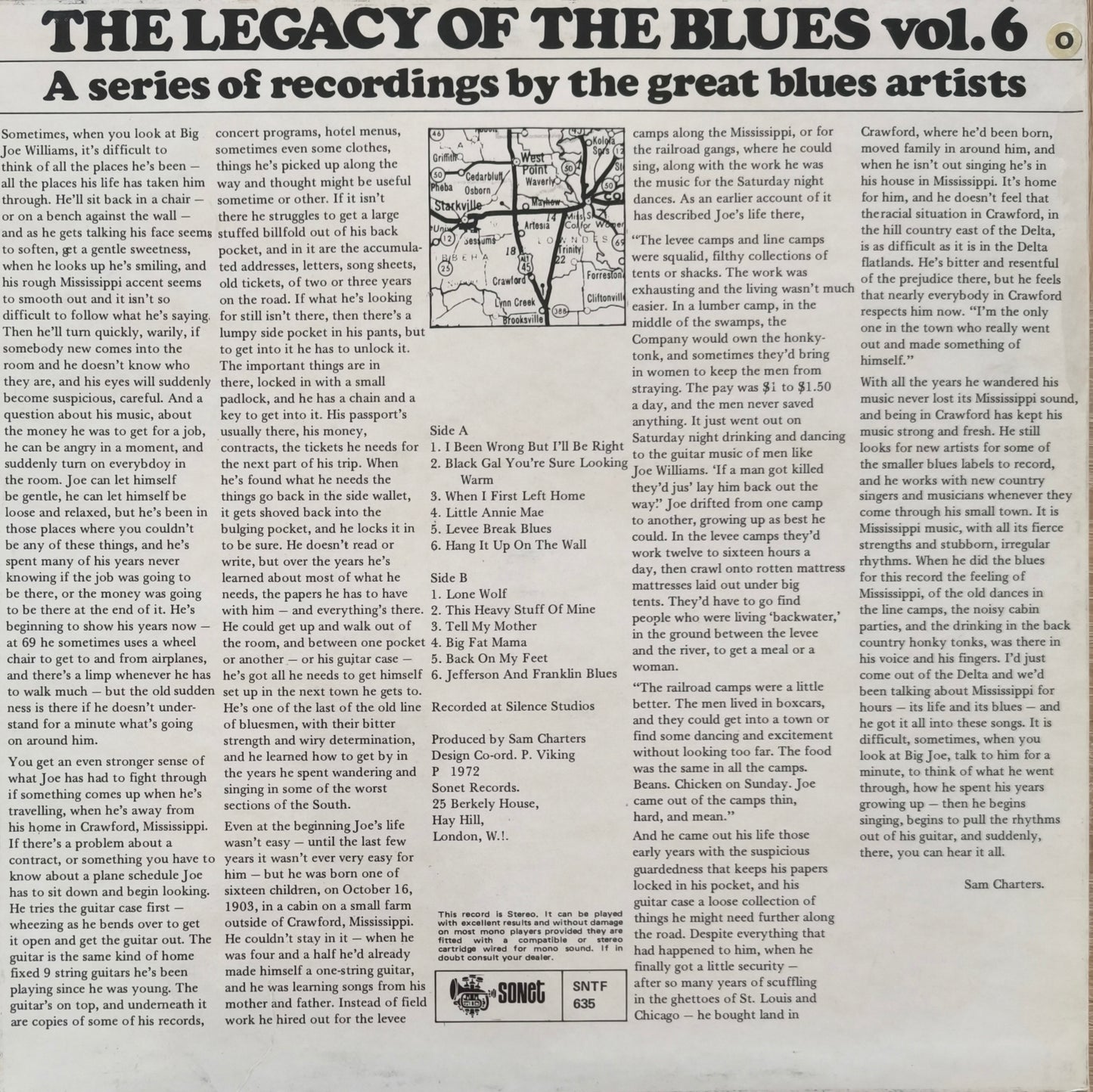 BIG JOE WILLIAMS - The Legacy Of The Blues Vol. 6