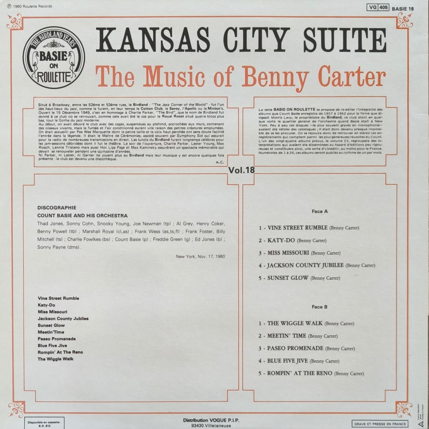 COUNT BASIE & HIS ORCH. - Kansas City Suite - The Music Of Benny Carter