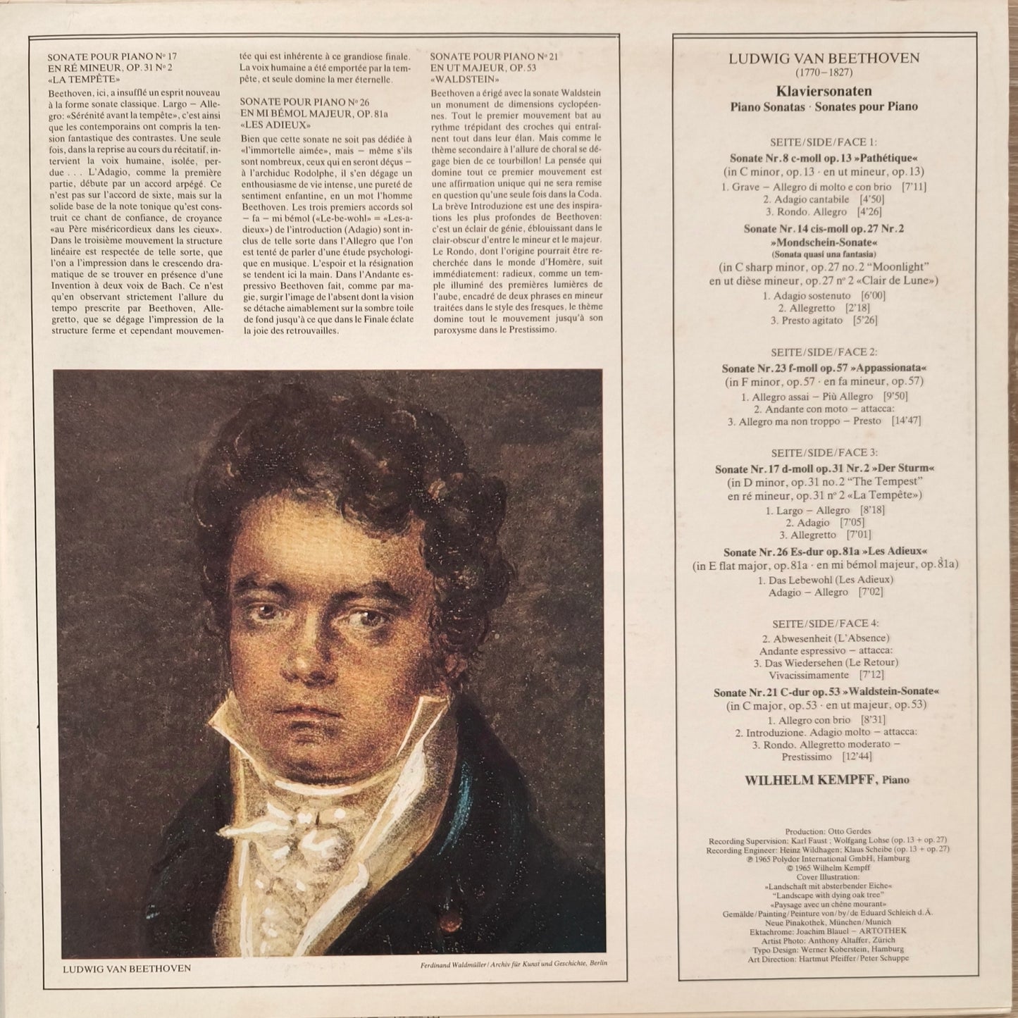 LUDWIG VAN BEETHOVEN, WILHELM KEMPFF - Piano Sonatas