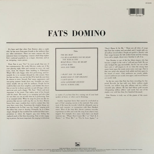 FATS DOMINO - The Fabulous Mr. D (pressage US)