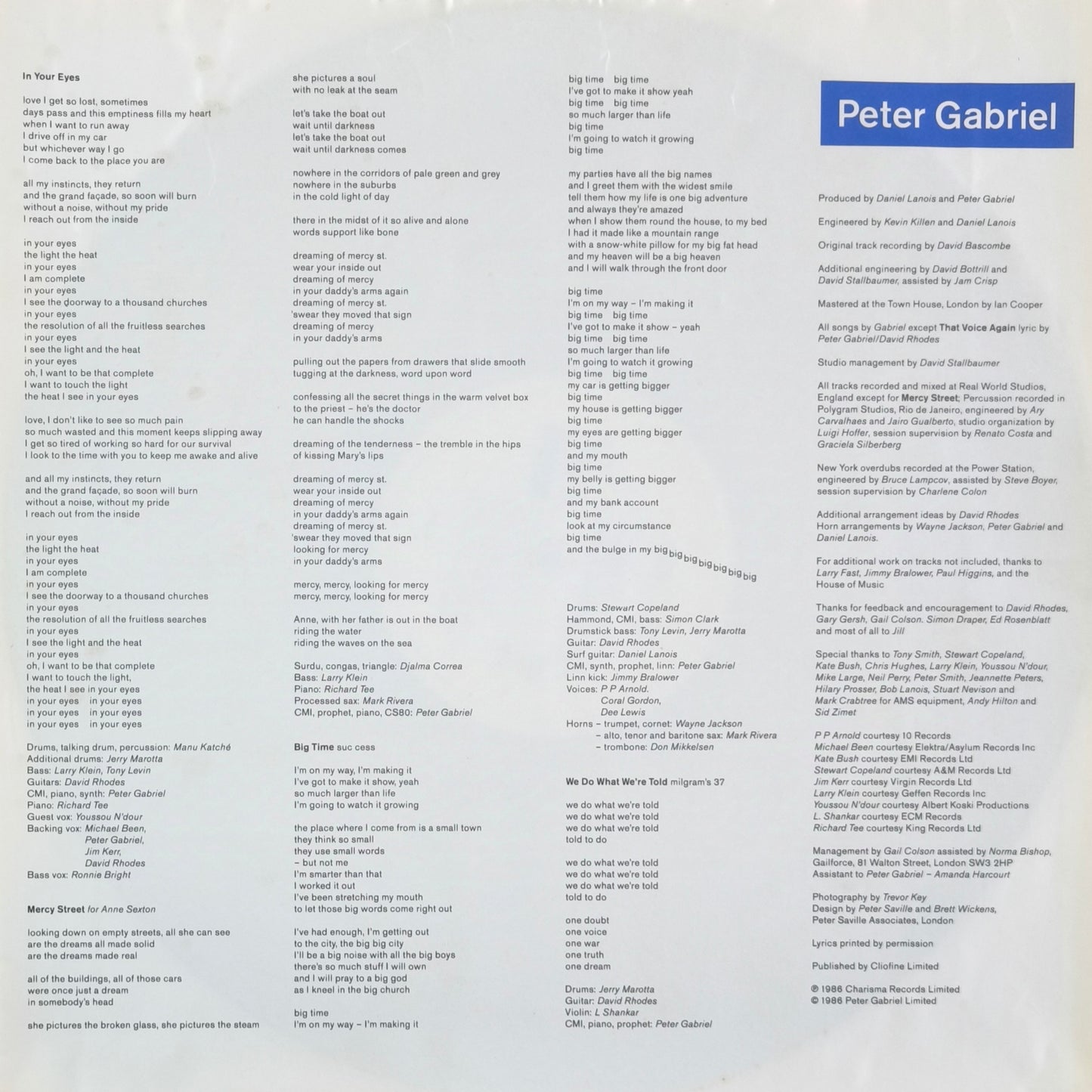 PETER GABRIEL - So