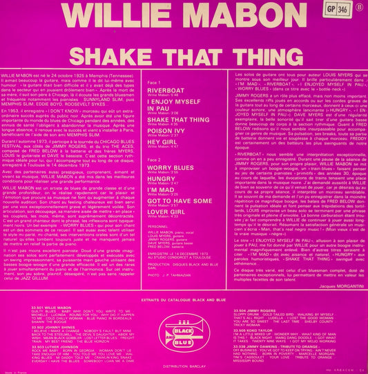 WILLIE MABON - Shake That Thing