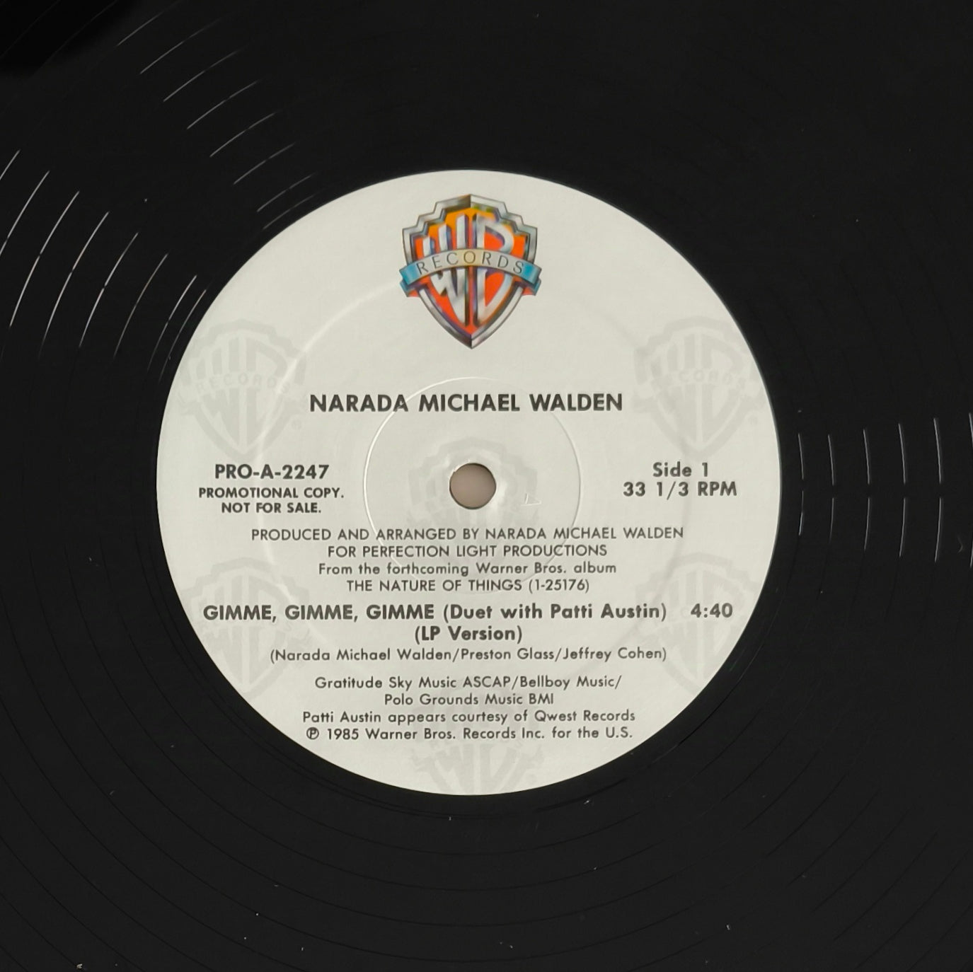 NARADA MICHAEL WALDEN - Gimme, Gimme, Gimme (promo vinyle)