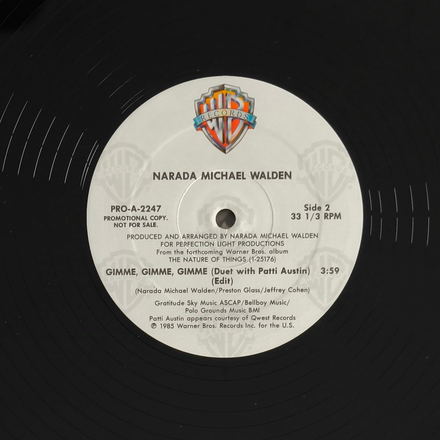 NARADA MICHAEL WALDEN - Gimme, Gimme, Gimme (promo vinyle)